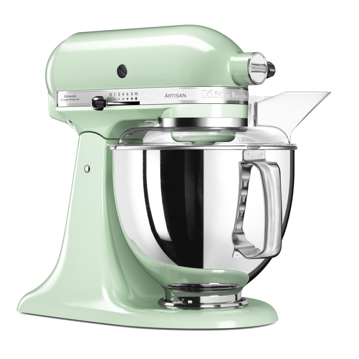 KitchenAid 4,8 L 5KSM175 Artisan Küchenmaschine Steellover mit Edelstahl-Werkzeugen