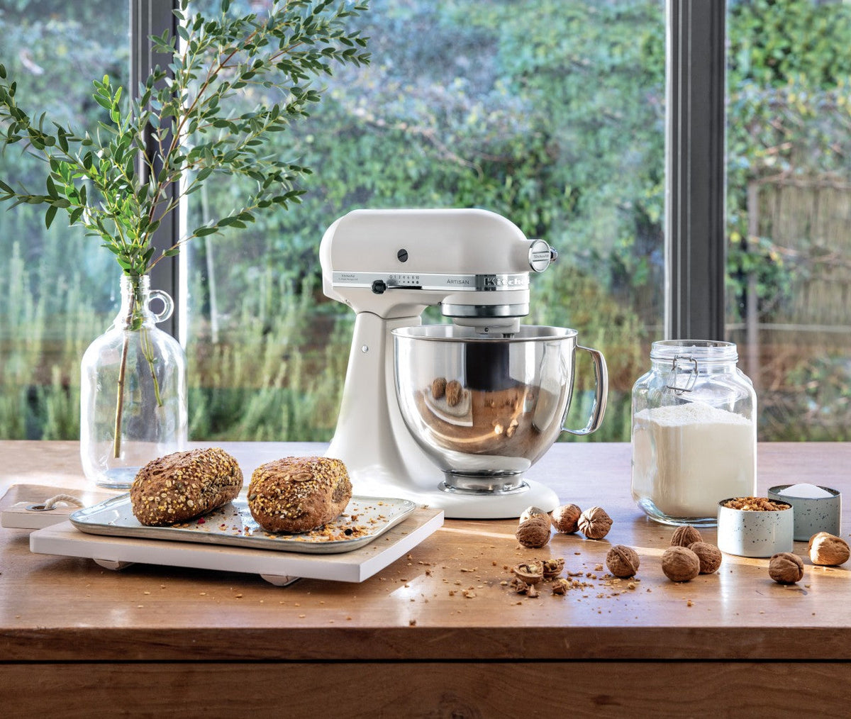 KitchenAid 4,8 L 5KSM185 Artisan Küchenmaschine Allrounderset Fleischwolf+Spritzgebäck+Gemüseschneider