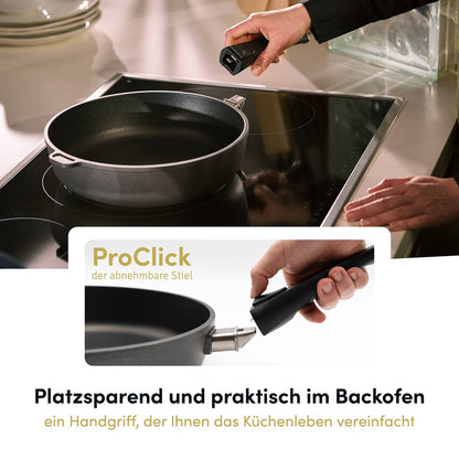 Aluguss Wokpfanne mit abnehmbarem Stiel Ø 32 cm